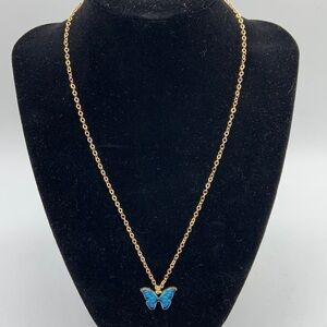 Butterfly Gold Chain Necklace New!